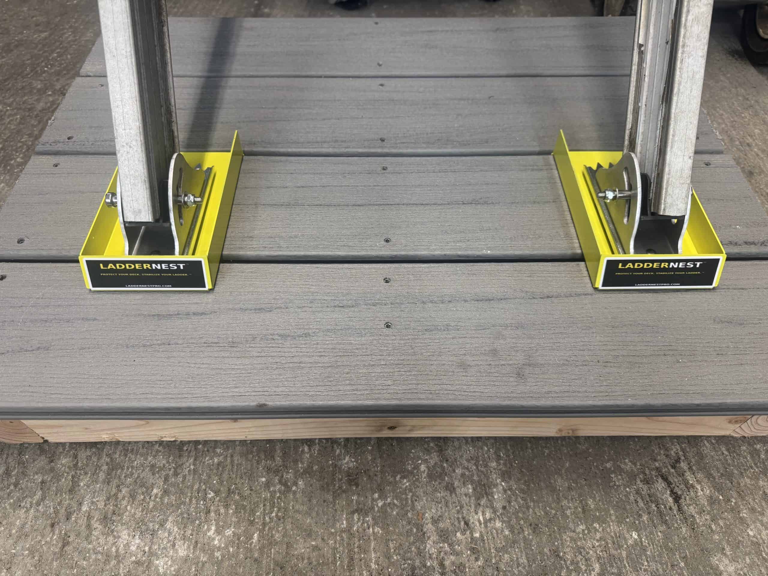 LadderNest ladder deck protector for contractors on composite deck